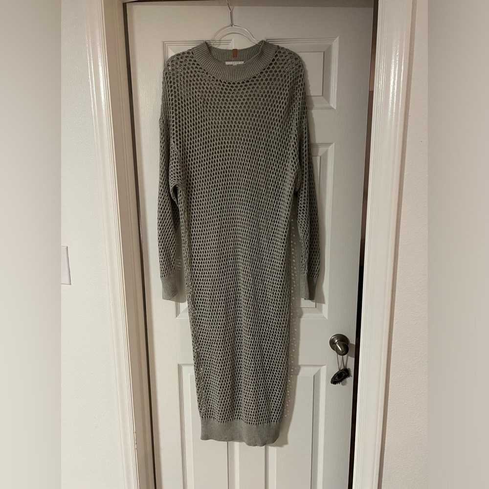 Lunya Gray Long Sleeve Knit Dress